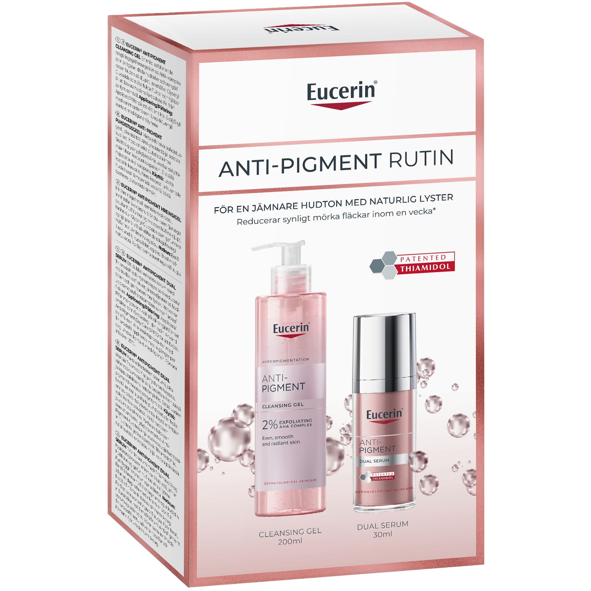 Eucerin Anti-Pigment Dual Serum 30 ml  & Gleansing gel 200 ml lahjapakkaus